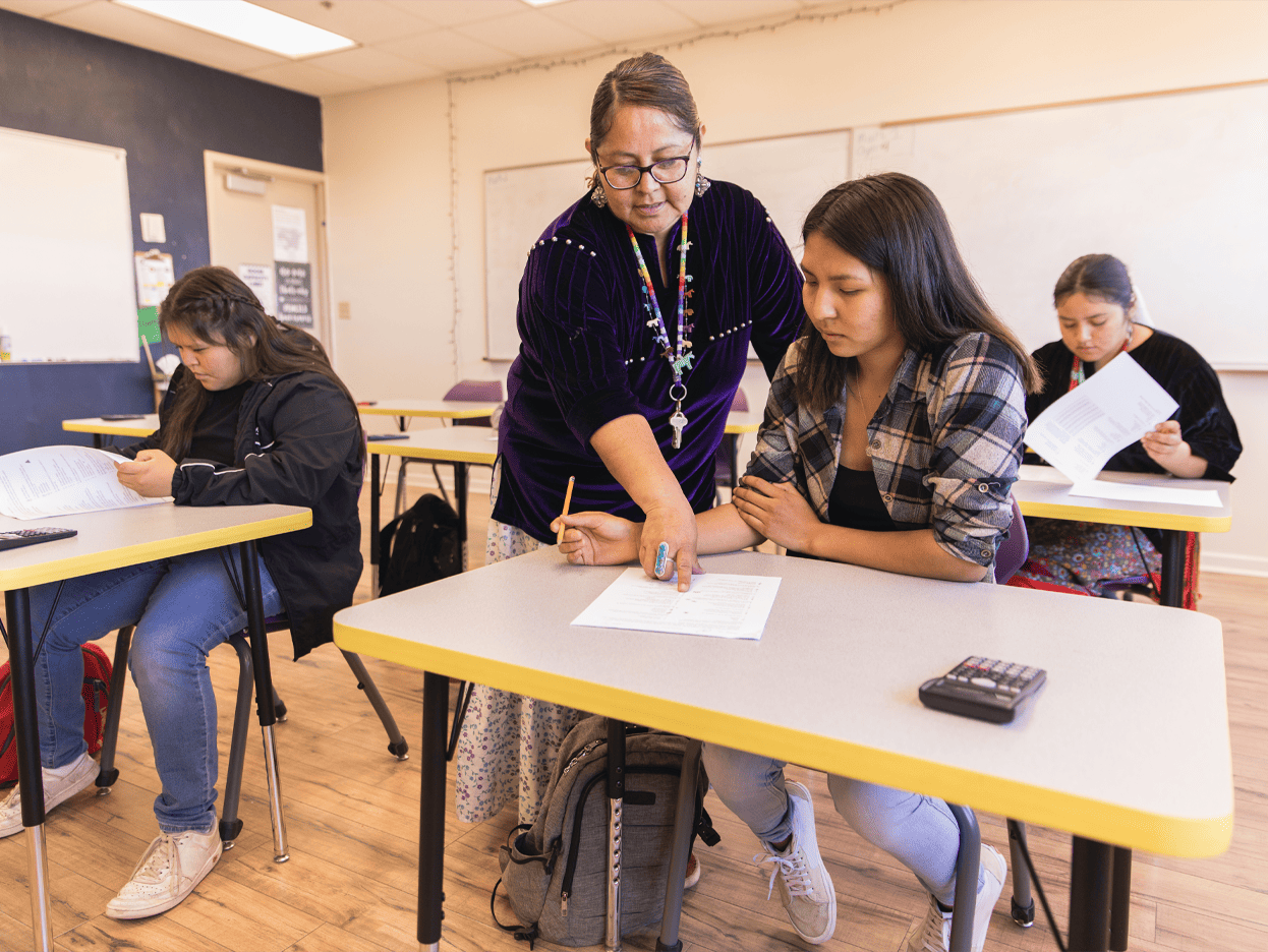 Teacher and students in classroom